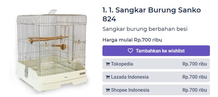 Harga Sangkar Burung Sanko 824 (productnation.co)