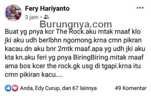 Klarifikasi Fery Hariyanto (facebook.com)