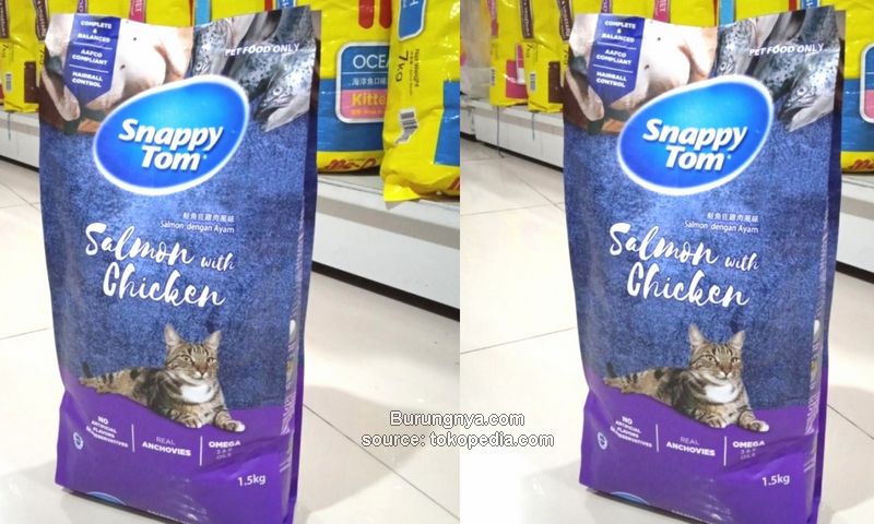 Makanan kucing terbaik Snappy Tom – Salmon with Chicken